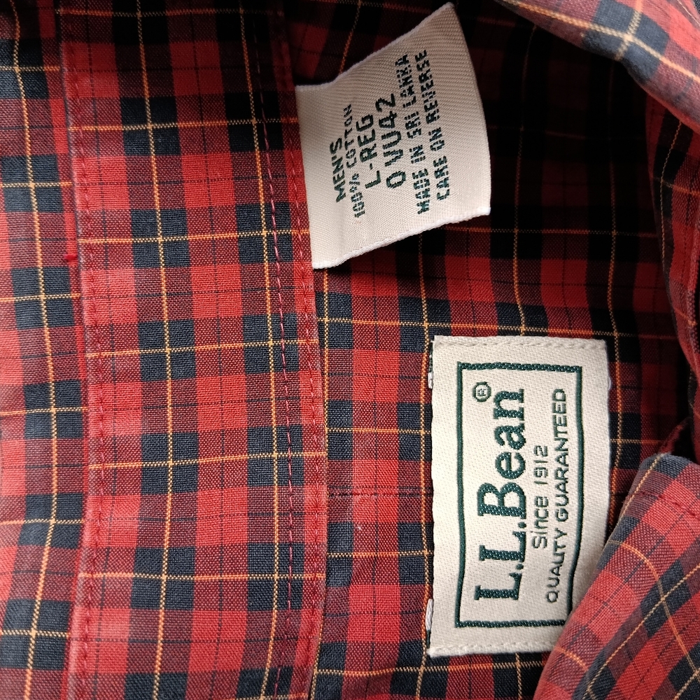 LL BEAN MENS BUTTON DOWN SHORT SLEEVE